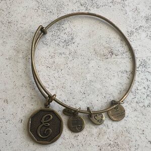 Alex and Ani “E” Bronze Charm Bracelet